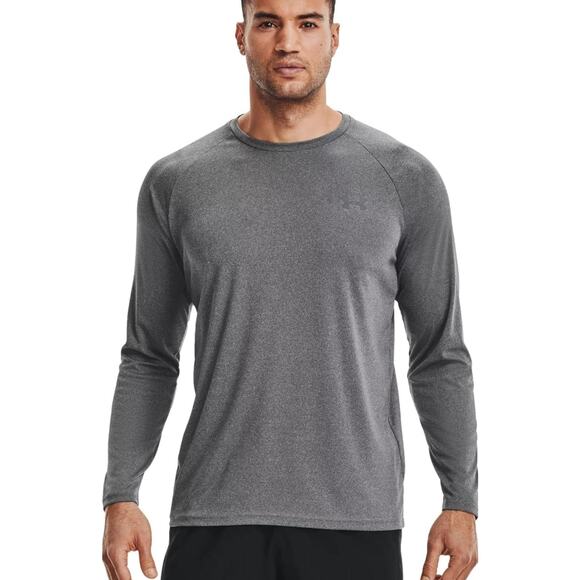 Under Armour Men's Velocity Long Sleeve T Shirt, Light Heather Grey/Black, XXL - Picture 1 of 2